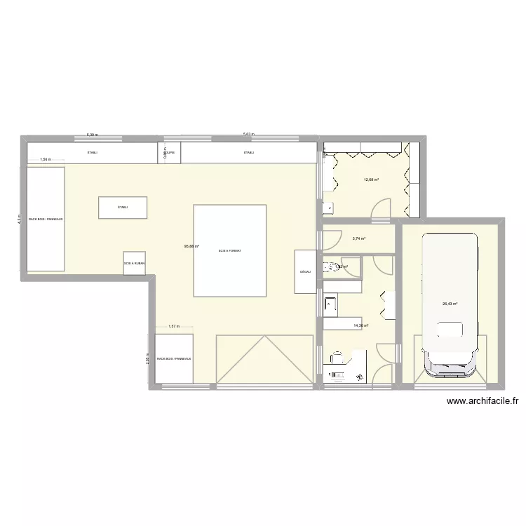 ATELIER BEAUREGARD. Plan de 6  et 155 m²