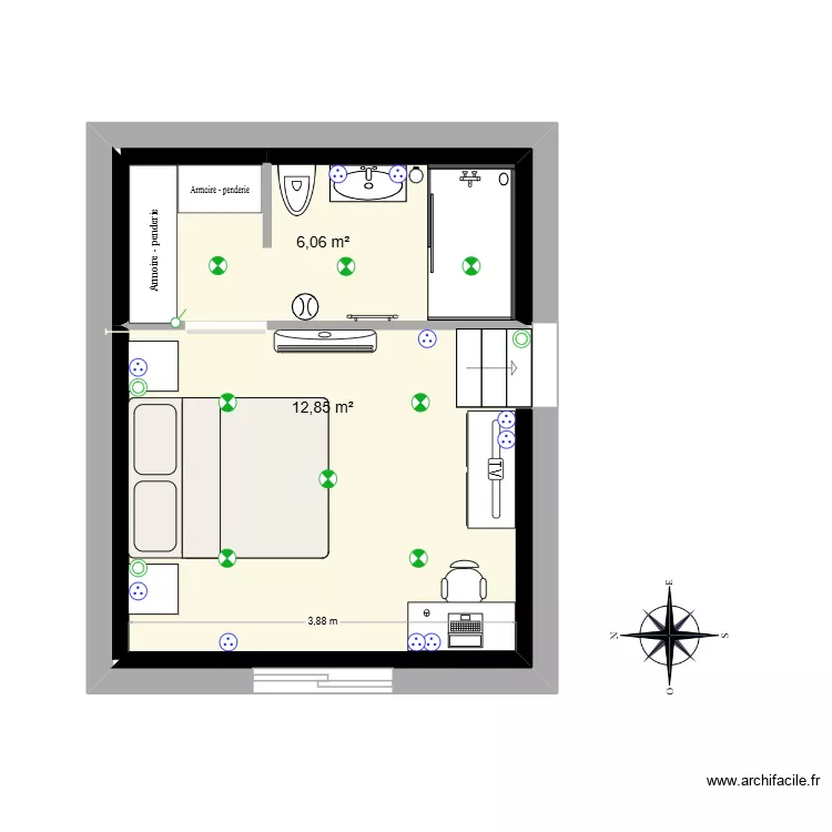 chambre gabin. Plan de 2 et 28 m² chambre gabin. Plan de 2 et 28 m²