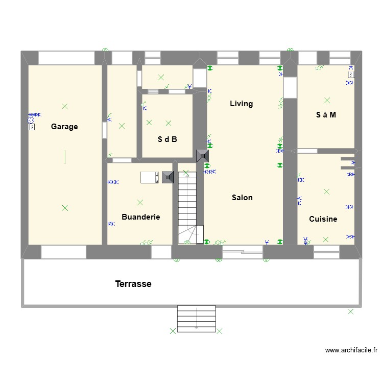 Rez de chauss&eacute;e (Michel). Plan de 0 pièce et 0 m2