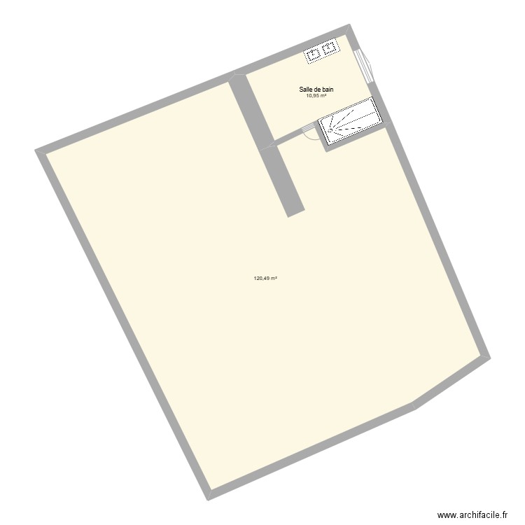 Berthelot 1er. Plan de 2 pièces et 131 m2