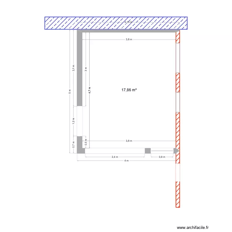 Véranda V2. Plan de 1 Pièce et 18 m² Véranda V2. Plan de 1 Pièce et 18 m²