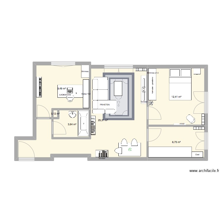 Vergers9. Plan de 6 pièces et 58 m2