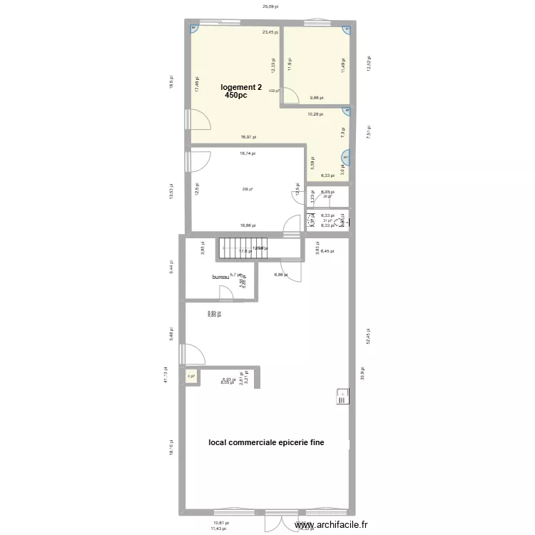 epicerie avec agrandissement. Plan de epicerie avec agrandissement. Plan de