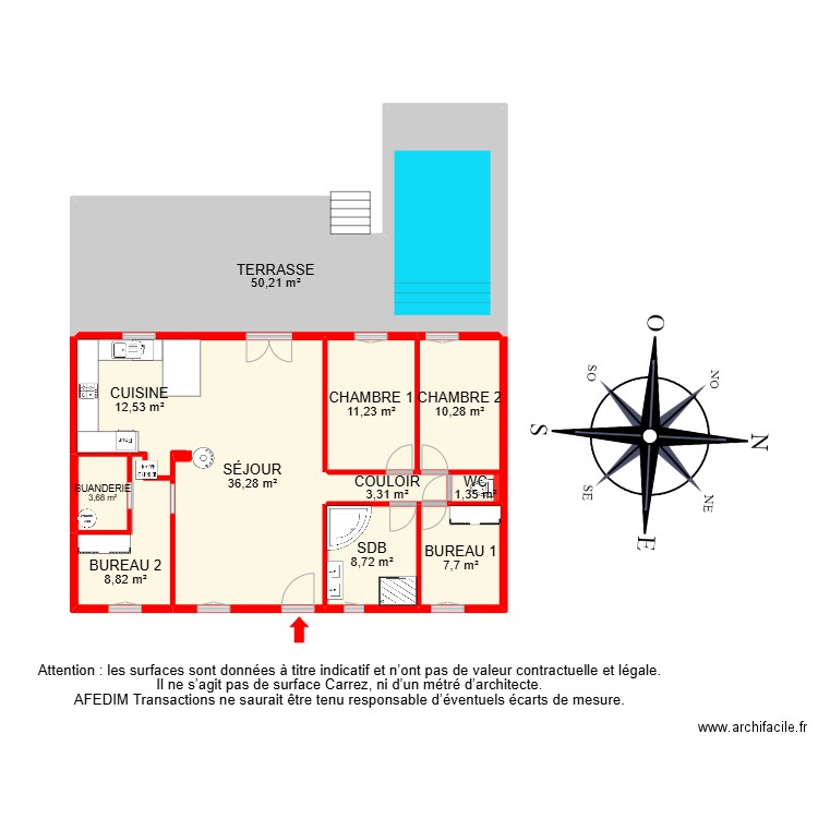 BI26753. Plan de 15 pièces et 221 m2