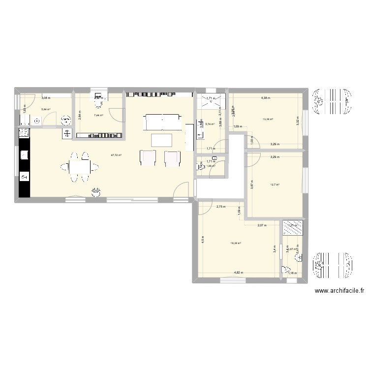 neuilly4. Plan de 9 pièces et 118 m2