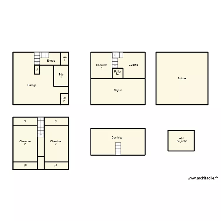 QUIMPER GUIRIEC FAUVETTES. Plan de 