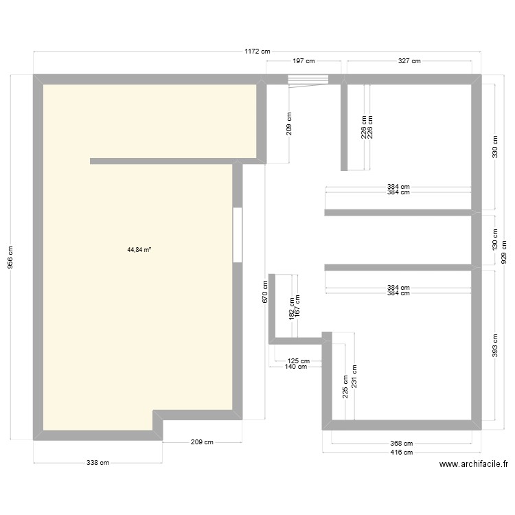 Loïc. Plan de 1 pièce et 45 m2