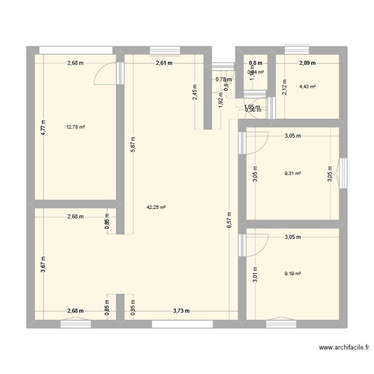 Vertou 1. Plan de 6 pièces et 79 m2