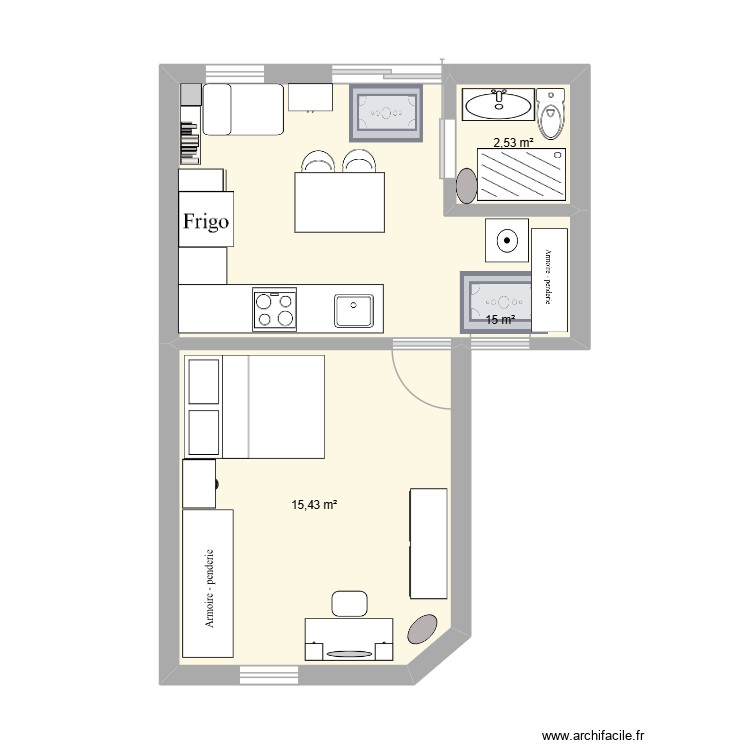 Petit appart. Plan de 0 pièce et 0 m2 Petit appart. Plan de 0 pièce et 0 m2