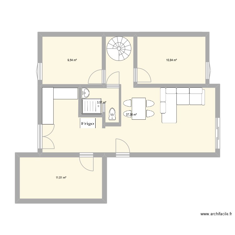 maison. Plan de 5 pièces et 73 m2