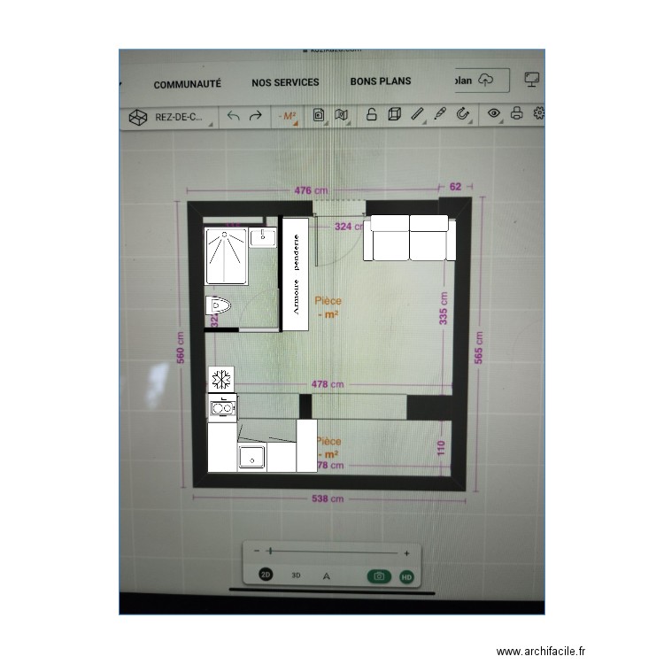 Studio Samos. Plan de 0 pièce et 0 m2