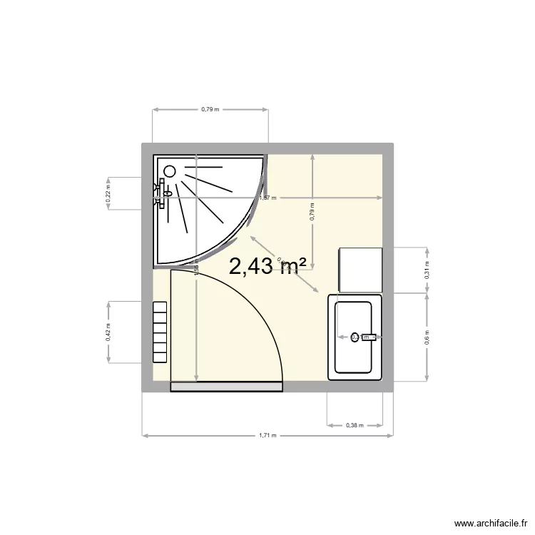 Marie-Odile. Plan de 1 Pièce et 2 m² Marie-Odile. Plan de 1 Pièce et 2 m²