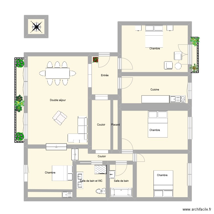 PLAN N°2. Plan de 15 pièces et 115 m2