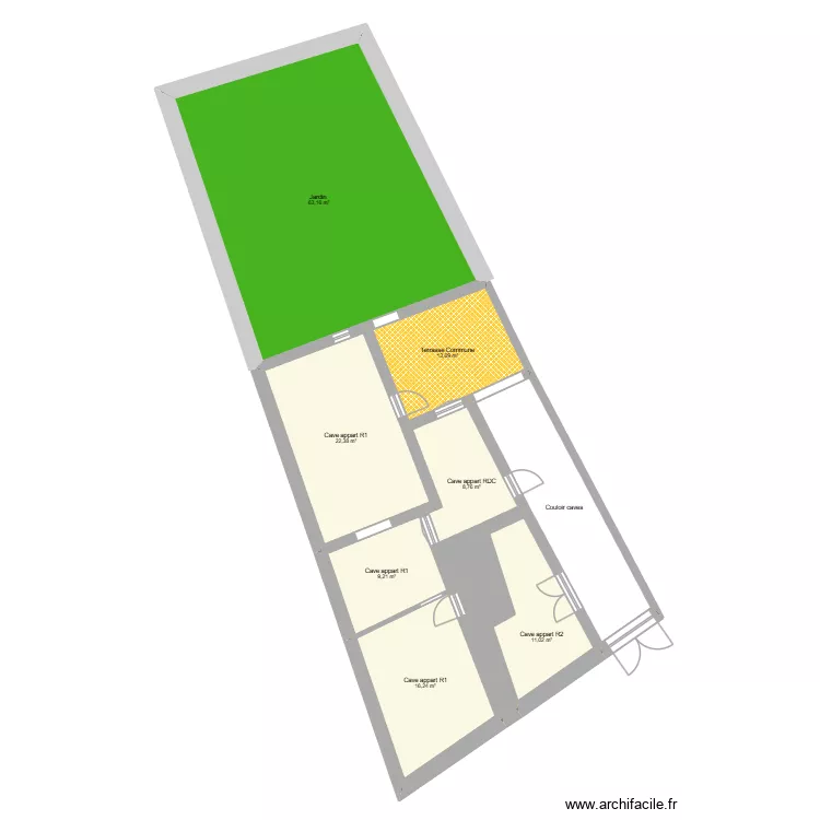 Plan total immeuble. Plan de 39  et 403 m²