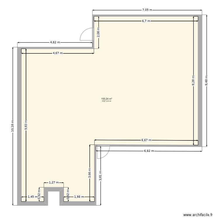 plan salle de classe. Plan de 1 pièce et 100 m2