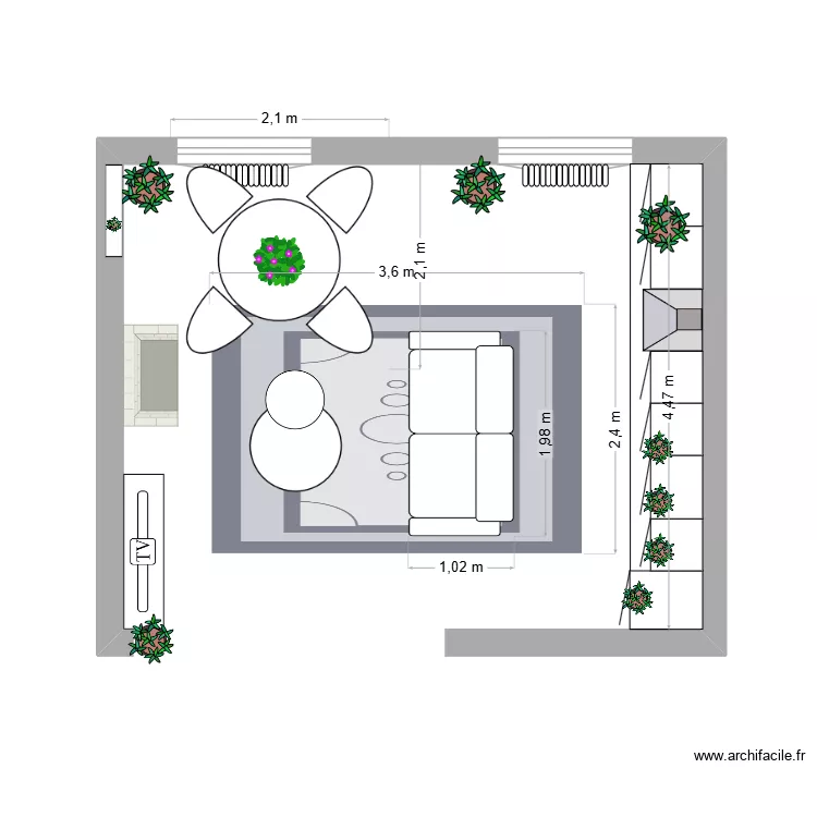 S&eacute;jour / Cuisine. Plan de 