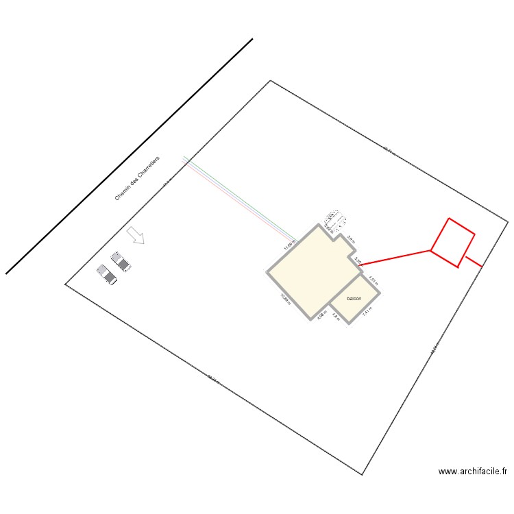 Plan de masse. Plan de 2 pièces et 154 m2