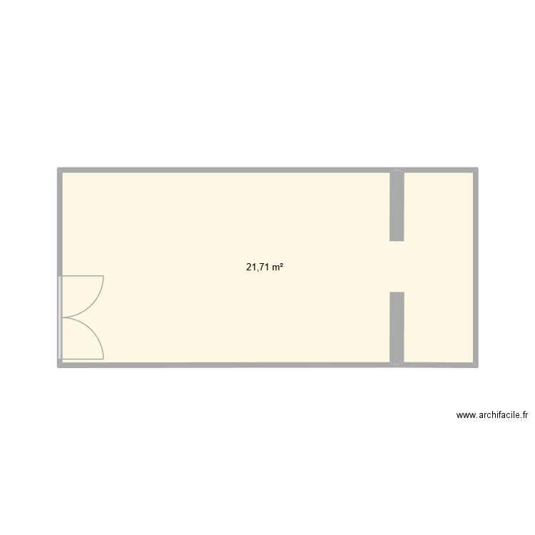 walido. Plan de 1 pièce et 22 m2