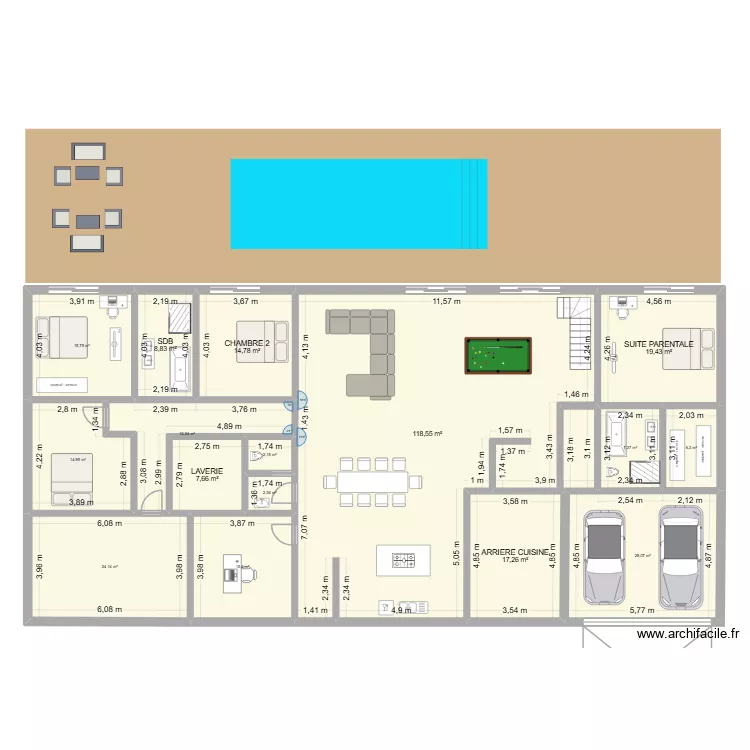 arriet 56. Plan de 20 Pièces et 392 m²