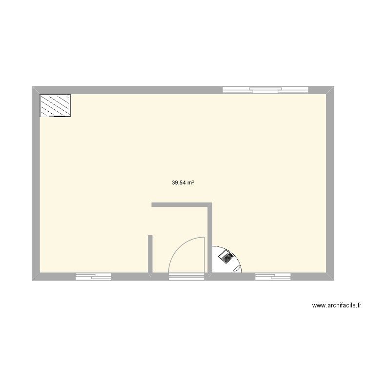 maison 1 piece. Plan de 1 pièce et 40 m2