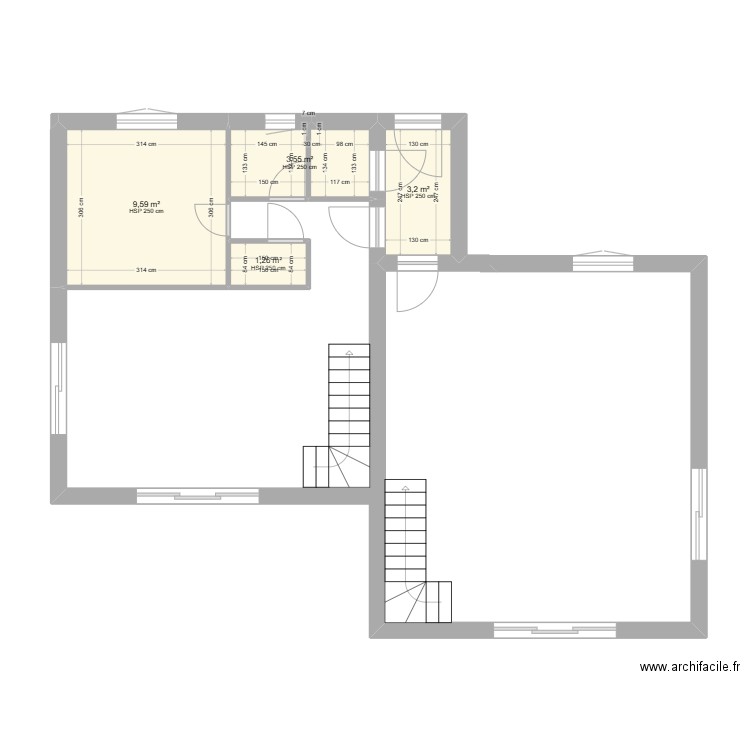 Maison Esquibien. Plan de 4 pièces et 18 m2