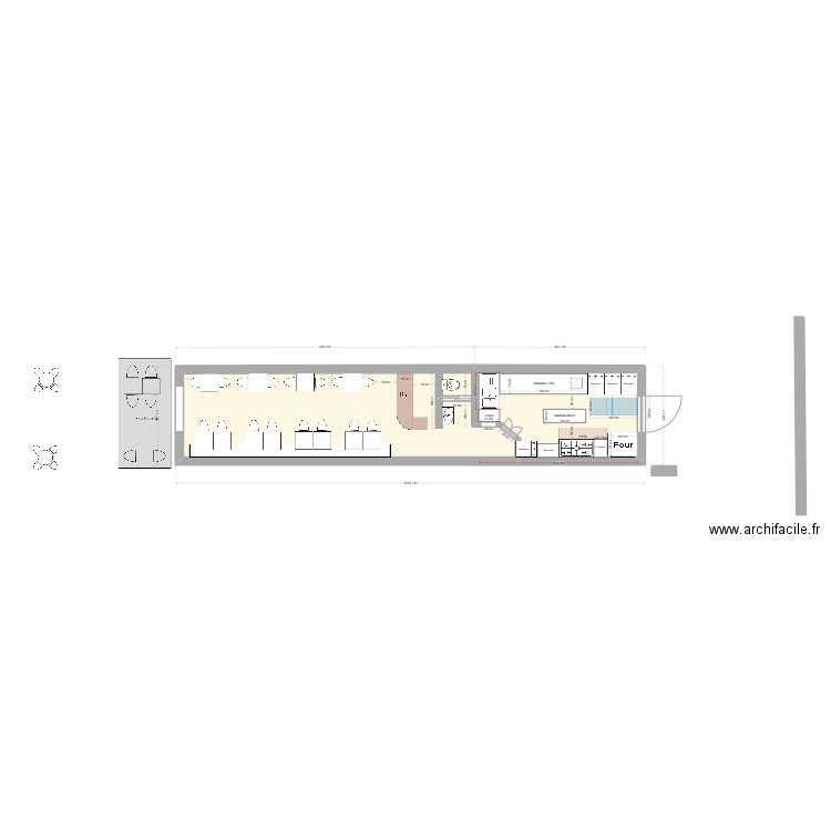 Restau Demi v8 - Banquette. Plan de 0 pièce et 0 m2