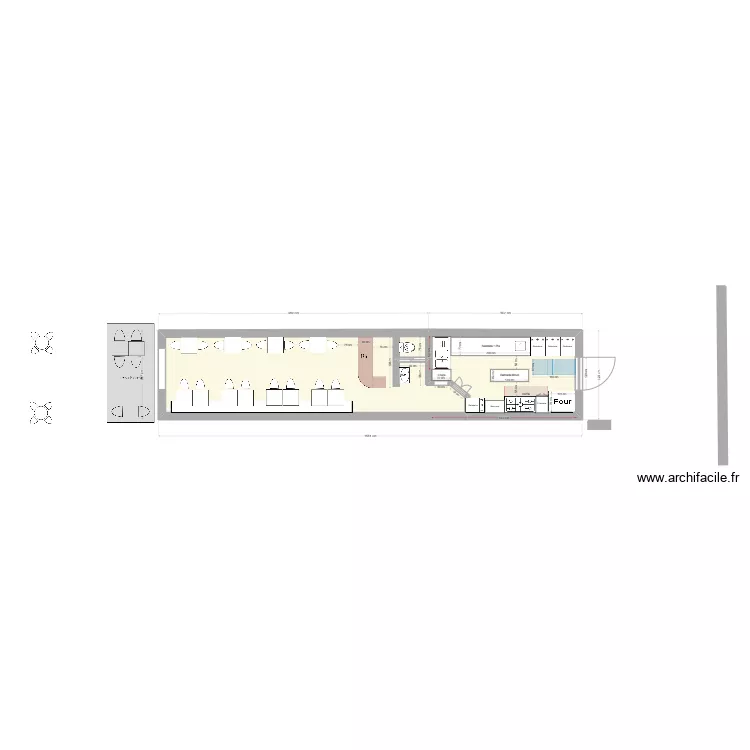 Restau Demi v8 - Banquette. Plan de 