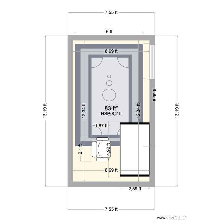 Phil Office Final 1. Plan de 1 pièce et 8 m2