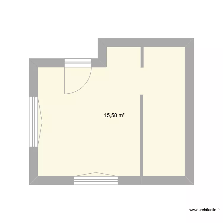 chambre VV. Plan de 1  et 16 m²