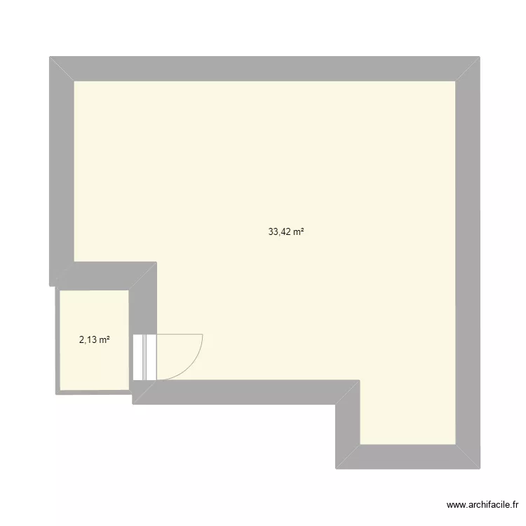 plan de masse. Plan de 2 pièces et 36 m²