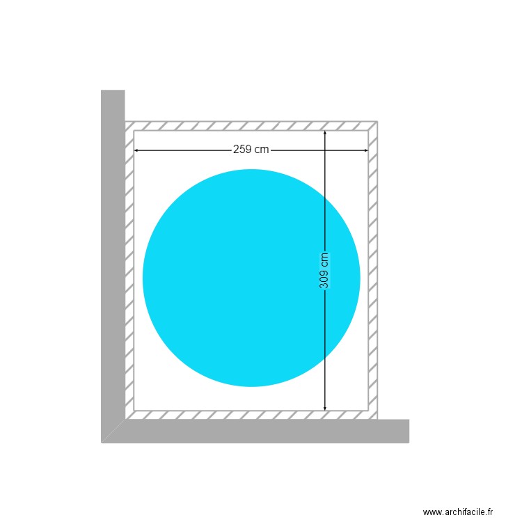 perso. Plan de 1 pièce et 8 m2