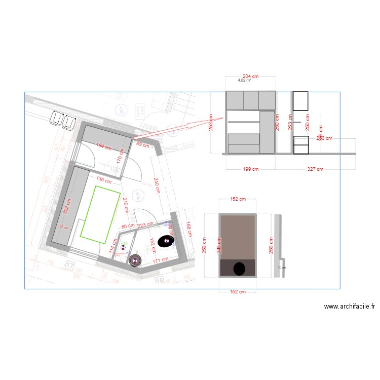 modif toilettes 150424. Plan de 0 pièce et 0 m2