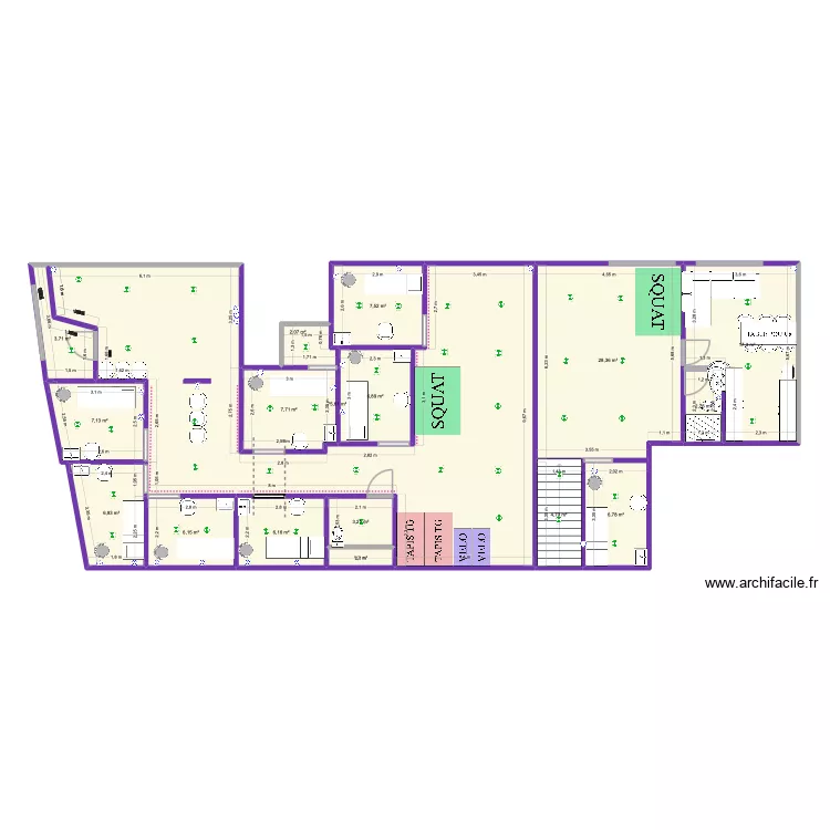 FSB IMPRIMER COTE. Plan de 17  et 194 m²