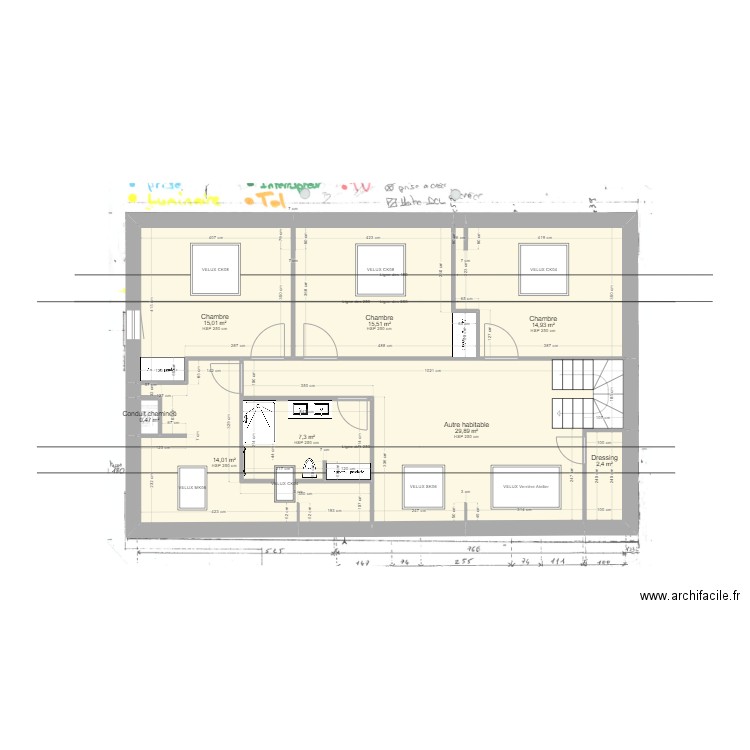 Rénovation Maison - Etat final 2. Plan de 8 pièces et 100 m2