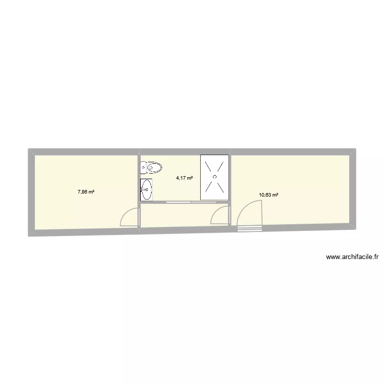 Salle d\'eau. Plan de 3 et 23 m² Salle d\'eau. Plan de 3 et 23 m²
