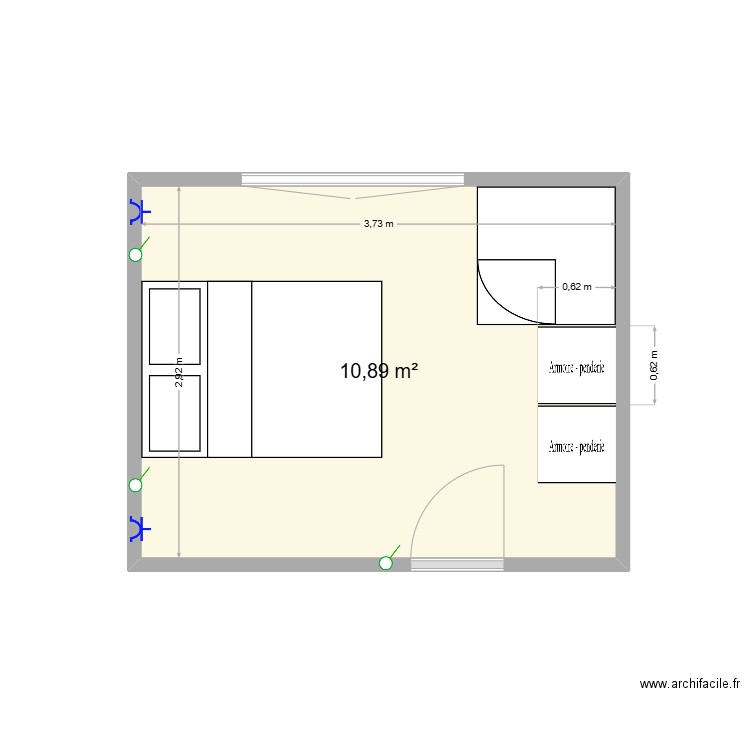 St Lyé. Plan de 1 pièce et 11 m2