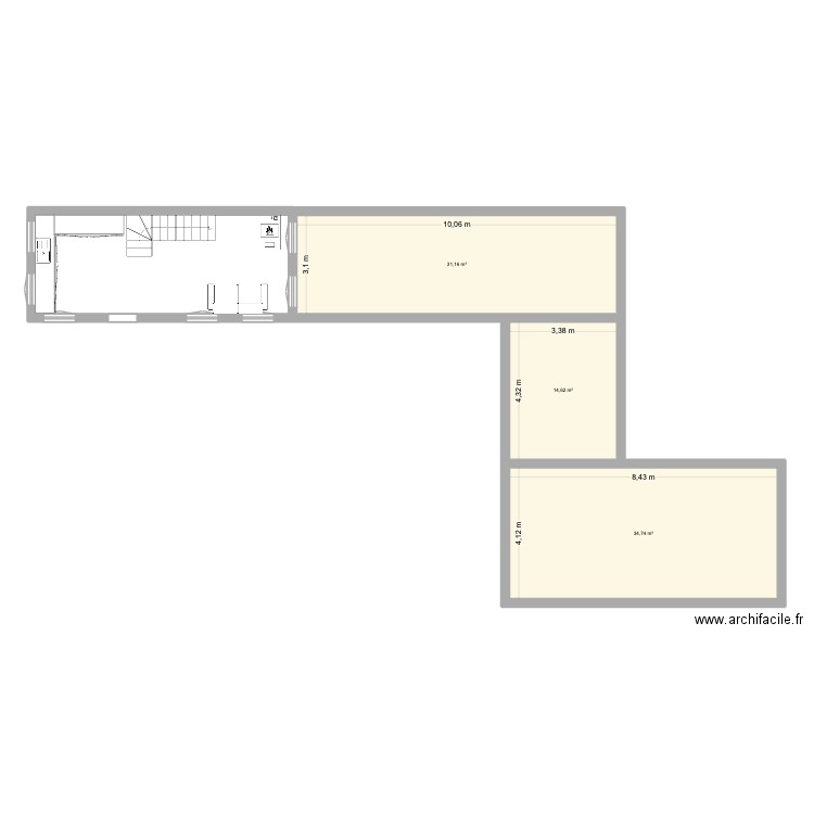 Ferrières Le Trou version 3. Plan de 4 pièces et 104 m2