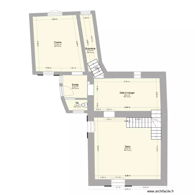 JASSES Etages. Plan de 6 et 69 m² JASSES Etages. Plan de 6 et 69 m²