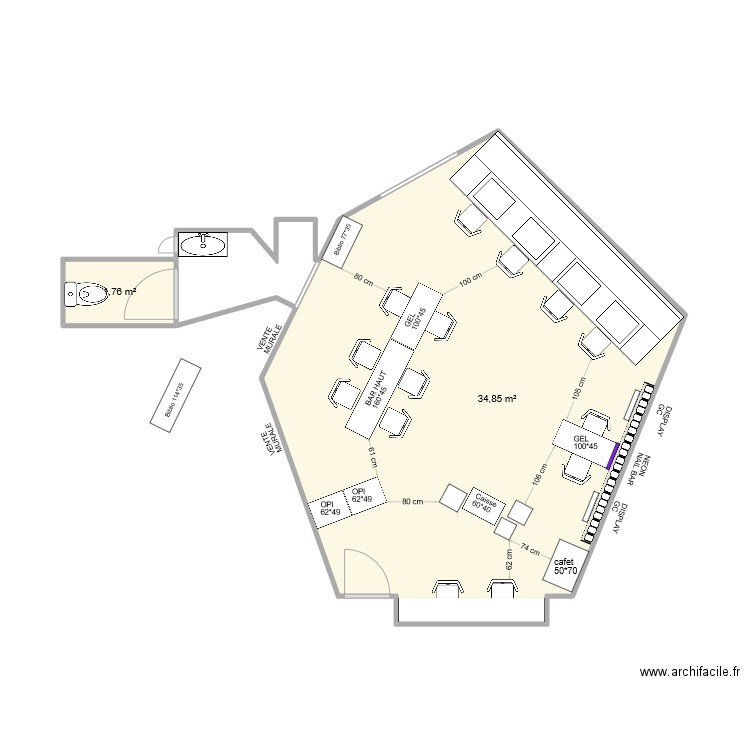 NB2 2024. Plan de 2 pièces et 37 m2