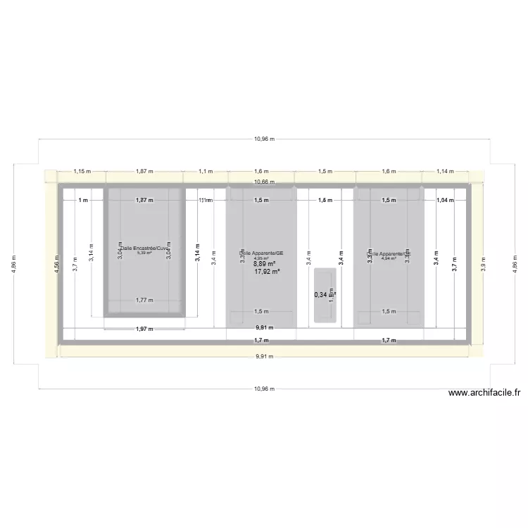 HALL FAITH. Plan de 6  et 83 m²
