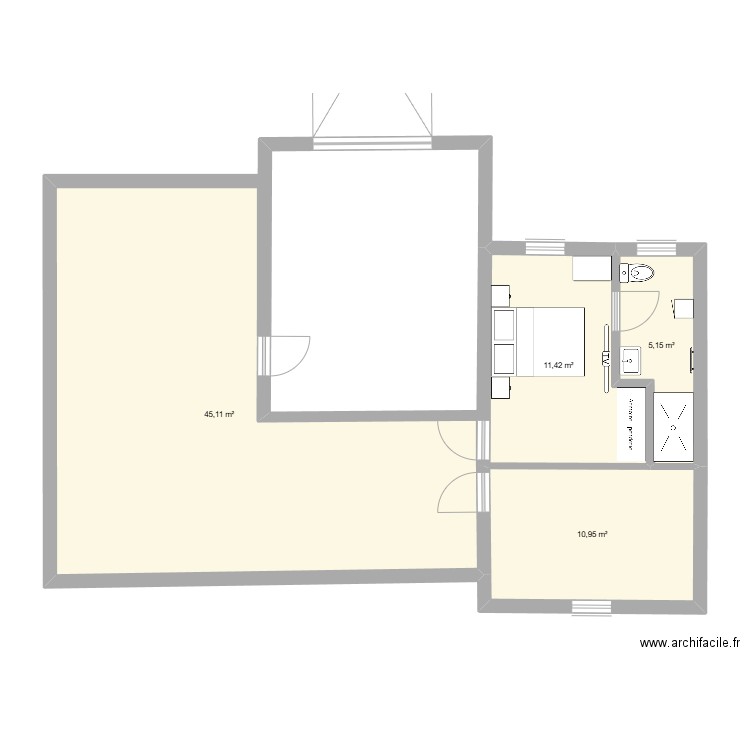 plan2. Plan de 4 pièces et 73 m2