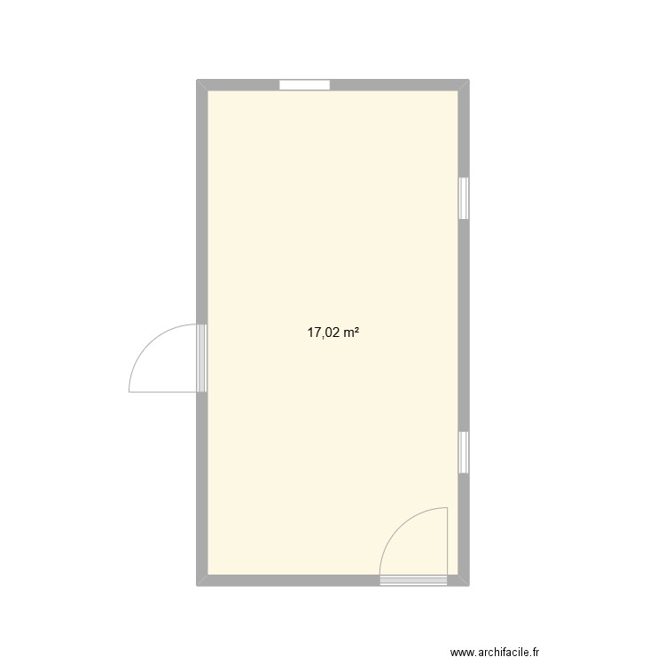 DESSING. Plan de 1 pièce et 17 m2