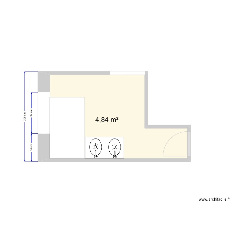 LABROUSSE. Plan de 1 pièce et 5 m2