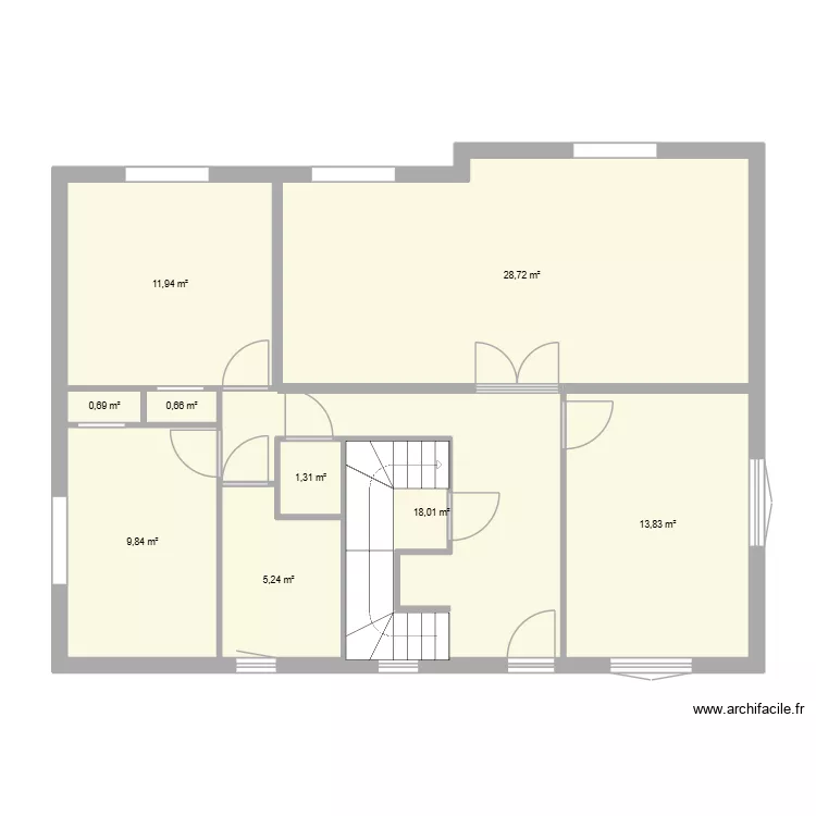 RDC MAISON. Plan de 9  et 90 m²