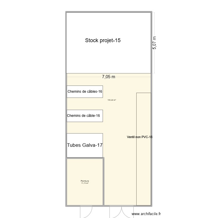 CAGE. Plan de 2 pièces et 112 m2