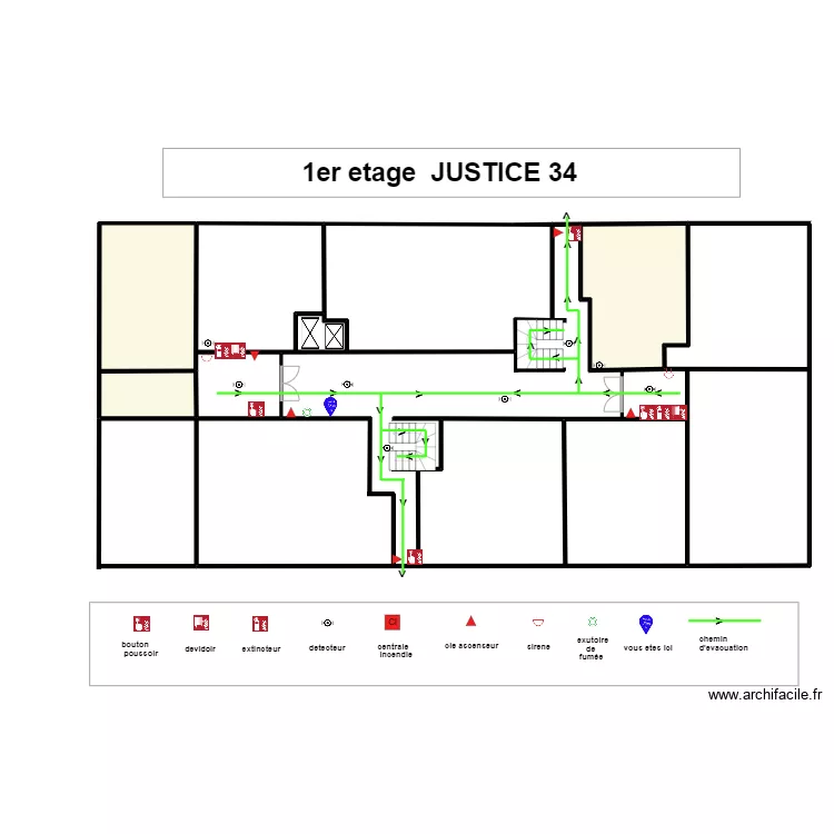 1er etage -  justice 34. Plan de 