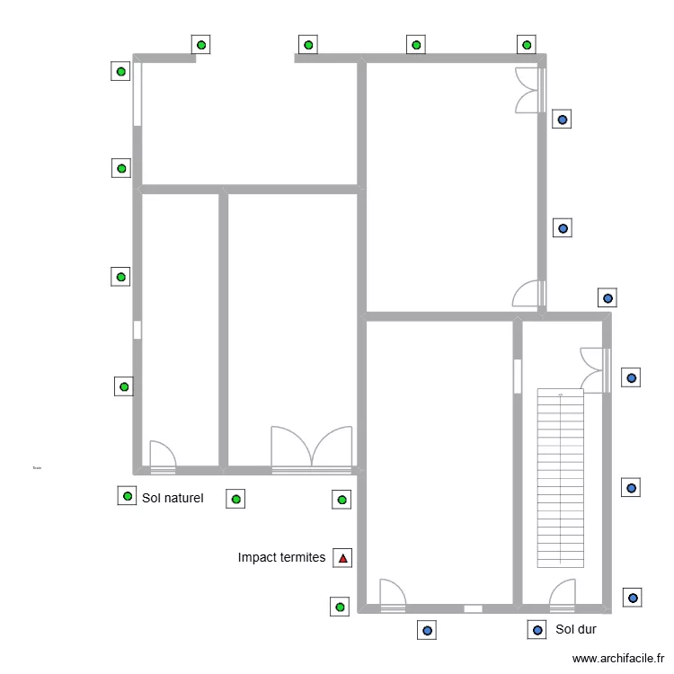 CHADEAU. Plan de 5  et 160 m²