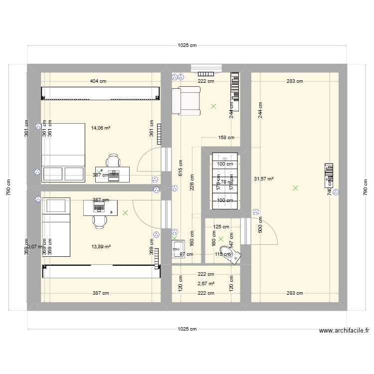 grenier filles 2024 02 09. Plan de 0 pièce et 0 m2