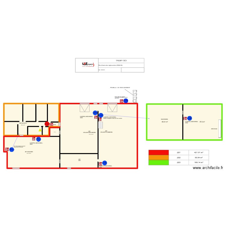 TREMY SCI. Plan de 6 pièces et 695 m2