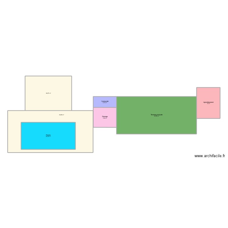 Terrasse. Plan de 7 pièces et 183 m2